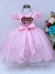 Vestido Infantil Rosa Renda Damas Cinto Pérolas C/ Tiara (1062RO) na internet