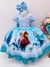 Vestido Infantil Frozen Elsa Azul Cinto Pérolas Luxo (DLXFR)