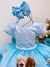 Vestido Infantil Frozen Elsa Azul Cinto Pérolas Luxo (DLXFR) - comprar online