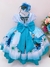 Vestido Infantil Frozen Elsa Azul Cinto Pérolas Luxo (DLXFR) na internet