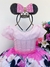 Vestido Infantil Minnie Rosa Poá Pérolas e Strass (DLXMIRO) - comprar online