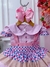 Vestido Infantil Rosa Bebê Fazendinha Bichos Aplique Botões (2868RR) - loja online