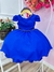 Vestido Infantil Azul Royal Cinto de Pérolas Casamento Luxo (7504AR) - Gabi Boutiquekids