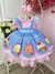 Vestido Infantil Fazendinha Vaquinha e Porquinho Rosa e Azul (0645AF)