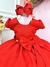 Vestido Infantil Vermelho Com Aplique de Laço Damas Luxo (1543VE) - comprar online