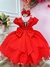 Vestido Infantil Vermelho Com Aplique de Laço Damas Luxo (1543VE) na internet