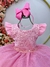 Vestido Infantil Rosa C/ Renda e Glitter Cinto Strass Festas (5008RS) - comprar online