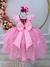 Vestido Infantil Rosa C/ Renda e Glitter Cinto Strass Festas (5008RS) na internet