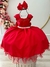 Vestido Infantil Vermelho Busto C/ Strass Damas Formaturas (1648VM)