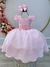 Vestido Infantil Rosa Bebê Busto C/ Renda e Cinto de Pérolas (0600RB)