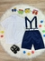 Conjunto Social Camisa Curta Gravata e Susp. Azul Marinho (13h29) - Gabi Boutiquekids