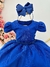 Vestido Infantil Azul Royal C/ Renda Realeza Cinto de Pérolas (1100AK) - comprar online