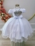 Vestido Infantil Branco C/ Renda e Cinto de Pérolas Luxo (1054BR) na internet