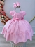 Vestido Infantil Rosa Bebê Maquinetado Luxo Damas (1669RS)