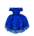 Vestido Infantil Azul Royal C/ Renda Realeza Cinto de Pérolas (1100AK) - Gabi Boutiquekids