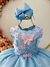 Vestido Infantil Azul C/ Aplique de Borboletas e Flores (2343AA) - comprar online