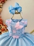 Vestido Infantil Bebê Azul C/ Aplique de Borboletas e Flores (2343AR) - comprar online