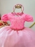 Vestido Infantil Rosa Renda Rosa Chiclete C/ Pérolas Dama (1062RS) - comprar online