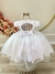 Vestido Infantil Branco Renda Damas Cinto Pérolas Tiara Luxo (1062BR) na internet