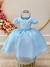 Vestido Infantil Azul Busto C/ Renda e Tiara Damas Luxo (1062AZ)