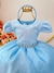 Vestido Infantil Azul Busto C/ Renda e Tiara Damas Luxo (1062AZ) - comprar online