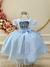 Vestido Infantil Azul Busto C/ Renda e Tiara Damas Luxo (1062AZ) na internet