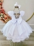 Vestido Infantil Branco Busto Nervura C/ Strass Festas (0001BC) na internet