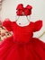 Vestido Infantil Vermelho Busto Plissado C/ Pérolas Festas (0018VM) - comprar online