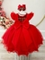 Vestido Infantil Vermelho Busto Plissado C/ Pérolas Festas (0018VM) na internet