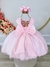 Vestido Infantil Rosa Saia Organza e Busto C/ Strass Luxo (1691RS) na internet