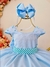 Vestido Infantil Azul Saia Organza e Busto C/ Strass Luxo (1691AZ) - comprar online