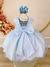 Vestido Infantil Azul Saia Organza e Busto C/ Strass Luxo (1691AZ) na internet