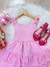 Vestido Infantil Primavera Verão Rosa Bebê Saia C/ Babado (3410RS) - comprar online