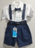 Conjunto Social Camisa Gravata Short e Susp. Azul Marinho (13h30)