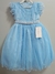 Vestido Infantil Azul Bebê C/ Cinto de Pérolas e Busto Damas (3579AZ)