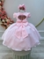 Vestido Infantil Rosa Bebê C/ Busto Tule e Aplique de Flores (3602RS) na internet