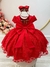 Vestido Infantil Vermelho Tule C/ Bolinhas e Cinto Pérolas (1738VP) na internet