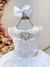 Vestido Infantil Branco C/ Renda Metalizada e Tule Glitter (2109BS) - comprar online