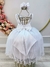 Vestido Infantil Branco C/ Renda Metalizada e Tule Glitter (2109BS) na internet