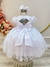 Vestido Infantil Branco Luxo C/ Renda e Strass Daminhas (2484BR) na internet