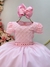 Vestido Infantil Rosa Claro Busto Nervura Strass Daminhas (3555RS) - comprar online