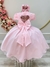 Vestido Infantil Rosa Claro Busto Nervura Strass Daminhas (3555RS) na internet