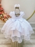 Vestido Infantil Branco Busto Nervura e Tule Pipoquinha (1777BR) na internet