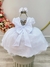 Vestido Infantil Branco Com Busto Nervura Pérolas e Glitter (2027BR) na internet