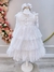 Vestido Infantil Branco de Alça e Com Plumas Luxo (3521BB) na internet