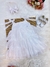 Vestido Infantil Branco de Alça e Com Plumas Luxo (3521BB) - Gabi Boutiquekids