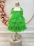 Vestido Infantil Verde de Alça e Com Plumas Luxo (3419VD) na internet