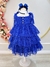 Vestido Infantil Azul Royal de Alça e Com Plumas Luxo (3520AR) - loja online