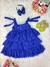 Vestido Infantil Azul Royal de Alça e Com Plumas Luxo (3520AR) - Gabi Boutiquekids