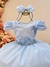 Vestido Infantil Azul Claro C/ Tiara e Renda Casamento Luxo (1053AF) - comprar online